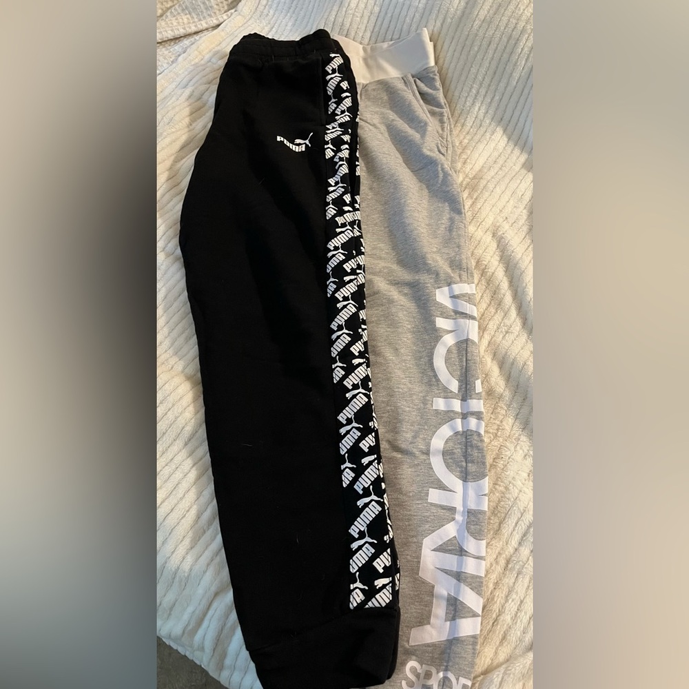 BUNDLE PUMA and Victoria Secret SPORT Black and Gray Joggers